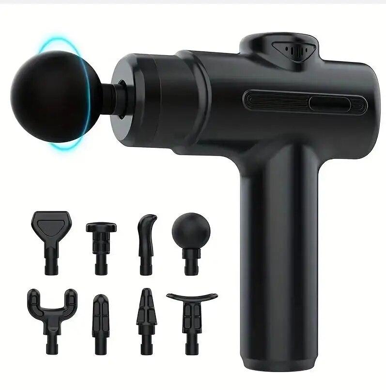 Deep Tissue Massage Gun for Whole Body Back Neck Massager Rechargeable Handheld Percussion with 8 Heads