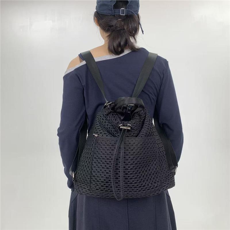Ladies Mesh Multi-Pocket Casual Backpack Multi-Function Large Capacity Personalized Messenger Bag