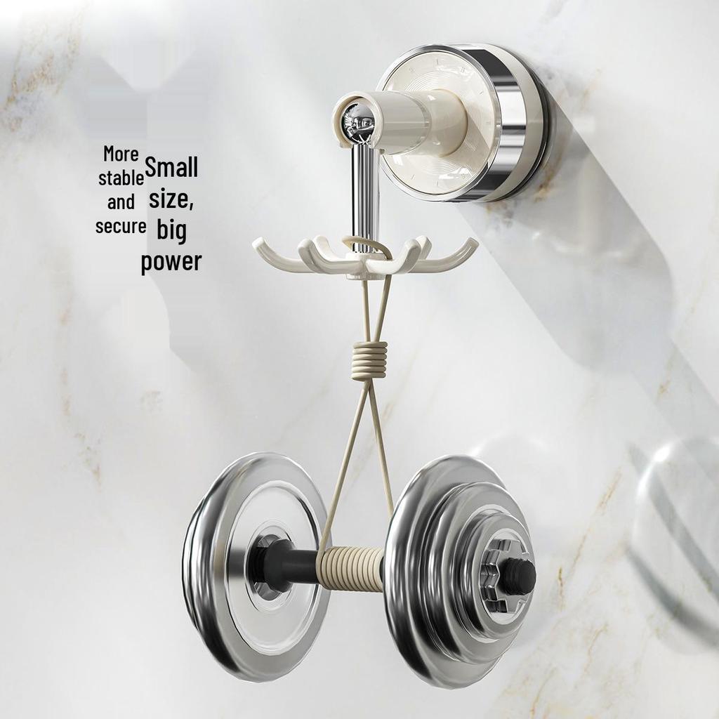 Six-Claw Suction Cup Rotating Hook: Multi-functional Wall-Mounted Pot Lid, Spoon, and Spatula Organizer.