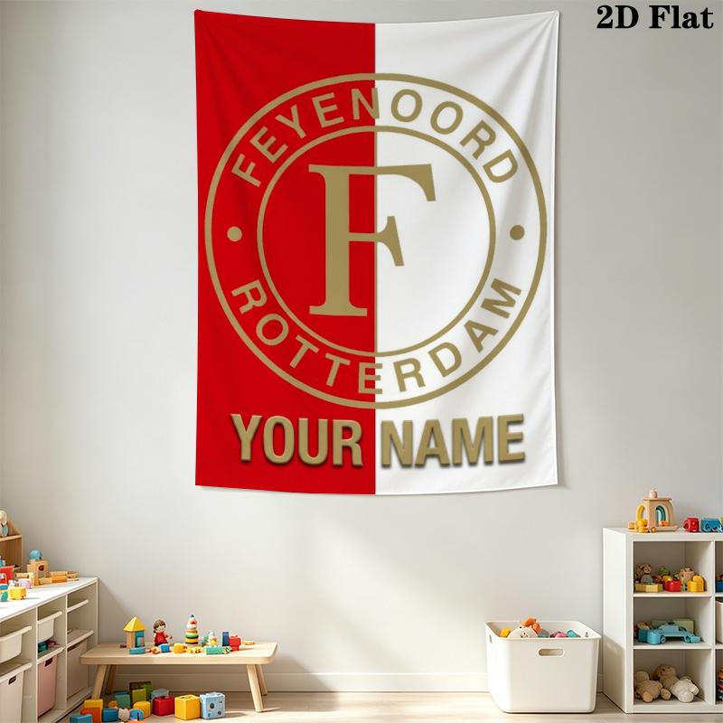 Custom Name feyenoord Wall Tapestry Aesthetic Wall Hanging Printed Fabric Blanket Decorative Tapestries for Bedroom Living Room Home Decor