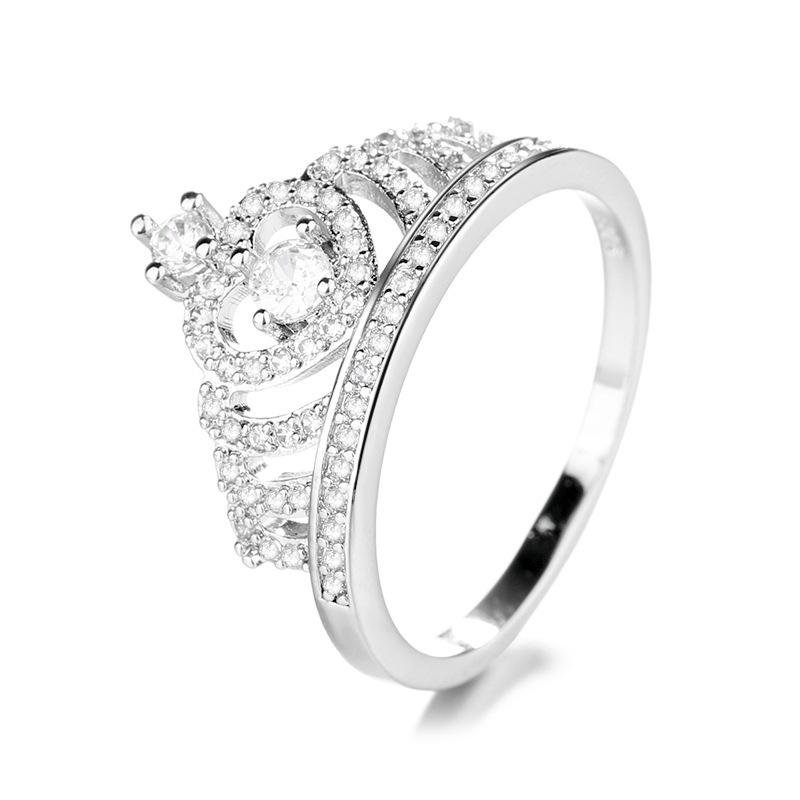 Luxury Zircon Crown Ring for Women: Elegant Micro-paved Wedding Jewelry