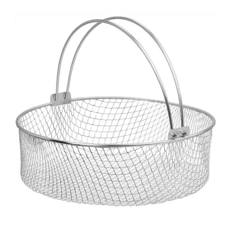 Food Safe Stainless Steel Air Fryers Basket For Efficient Heat Distribution Practical Replacement Accessory