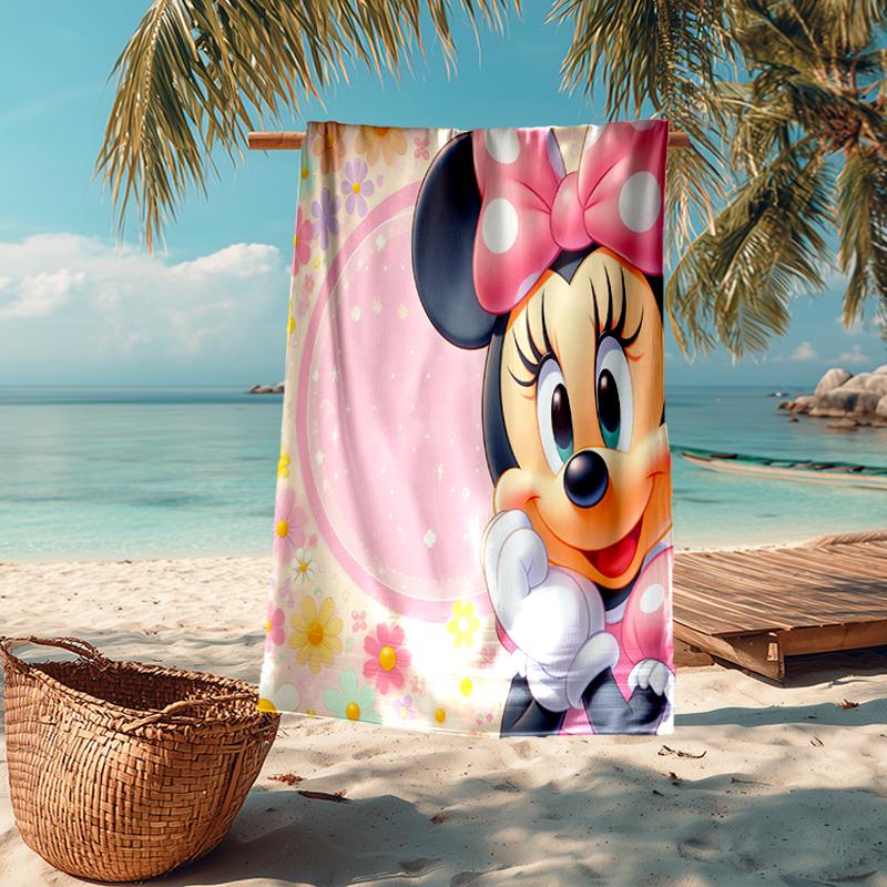 Ultra-Soft Beach Towel with Minnie Theme,Ideal for Pool - Camping, Diving - Perfect Travel Essential, Vibrant Beach Towel.