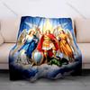 1PC Angels and Radiant Warrior Print Blanket Prayer Blankets for Believers Suitable for Home Sofa Camping Travel Car