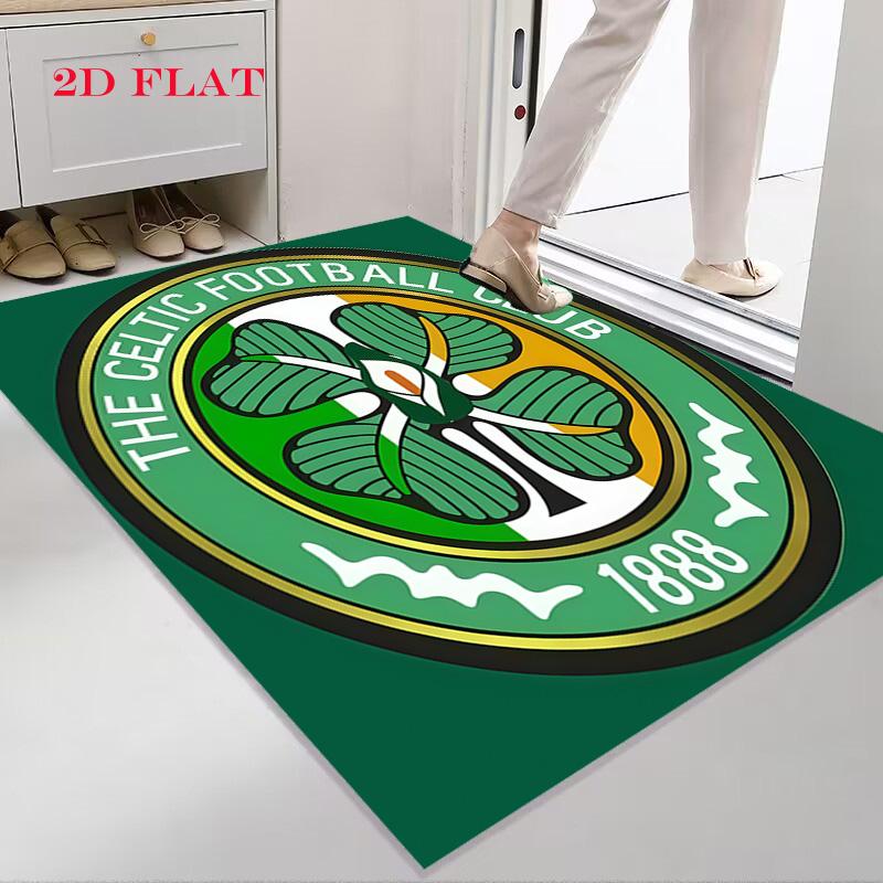 Celtic Football Club Teppich für Wohnzimmer Schlafzimmer Zuhause Sofadekoration, Rutschfeste Bodenmatte für Kinder zum Spielen