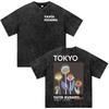 Japansk Kunstner Yayoi Kusama Øje Blomster Kunst Udstilling Vintage Vasket T-shirt Mænd Kvinder Tøj Mode Afslappet Kortærmet T-shirt