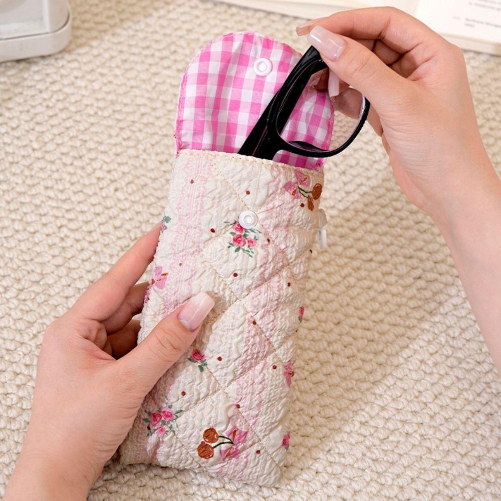 Portable Cloth Printed Glasses Bag Flower Sunglasses Eyeglass Bag Retro Glasses Storage Bag  Female