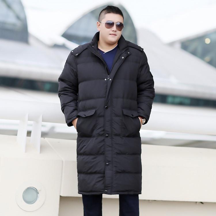Men's Plus Size Autumn Winter Plush Thick Casual Versatile Stand Up Collar Long Over The Knee Warm Windproof Zipper Jacket Hooded Warm Loose Jacket