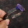 Star Amethyst Cuff Bracelet Lapis Lazuli Beads Bangle Copper Wire Wrapped Jewelry Adjustable Cuff Bracelet Gemstone Jewelry Handmade Bangle