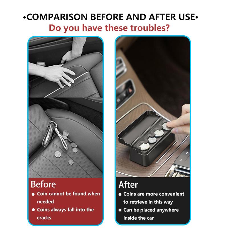 Car Small Coins Holder Storage Box Coin Collectible Case Creative Central Armrest Box Wallet For Skoda Fabia 1 2 Octavia A7 RS