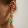 Salircon New Trend Boho Colorful Resin Stone Dangle Earrings for Women Ethnic Vintage Statement Water Drop Long Earring Jewelry