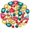 50 Perle di Cristallo a Griffa Singola da Cucire a Mano Trapanino Accessori Fai da Te per Abbigliamento Accessori Matrimonio Trapanino a Griffa da Cucire a Mano con Fori Perline Strass da Cucire