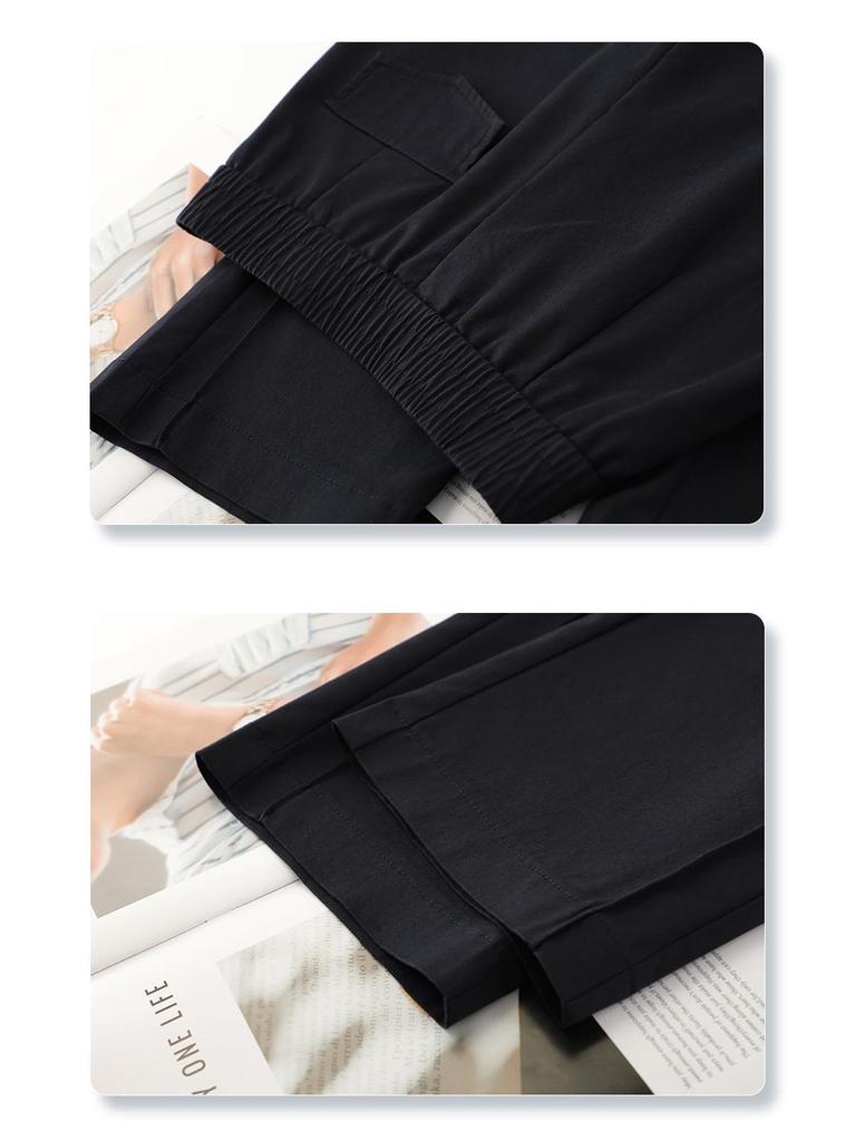 Khaki High-Waist Slimming Wide-Leg Pants - Spring 2025: Stylish Draping Casual Fit