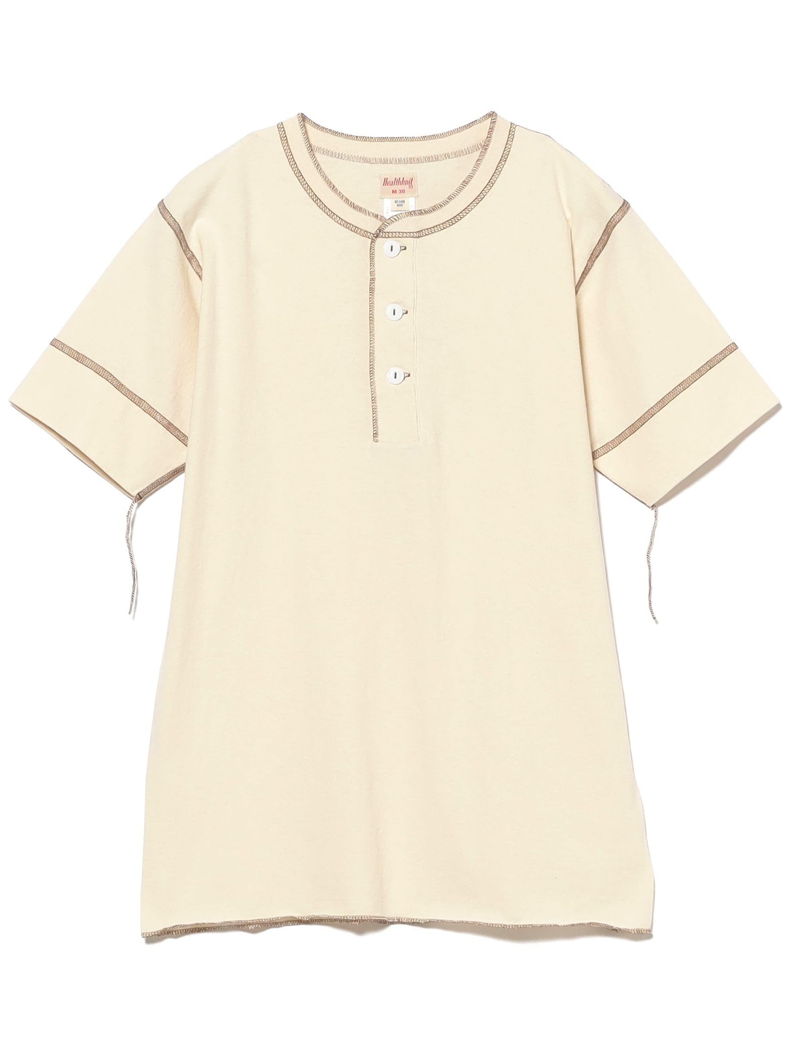 

Beams Boy Футболка с длинным рукавом [Специальный заказ] Healthknit 70-е Хенли с коротким рукавом женская БЕЖЕВЫЙ СВОБОДНЫЙ