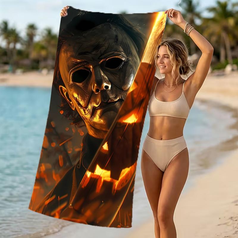 Beach Towel with The Revenge of Michael Myers Pattern - soft,absorbent,machine washable Lightweight&Modern,swimming,Travel Essentials