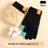 Kids Winter Gloves Thickened Warm Boys Girls Elastic School Fleece Lined Soft Children Daily Wear Knitted Gloves 6-12 Years Old