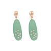 Exaggerated Long Oval Resin Dangle Earrings for Women Ladies Vintage Rhinestone Colored Water Droplet Earrings Jewelry Wholesale