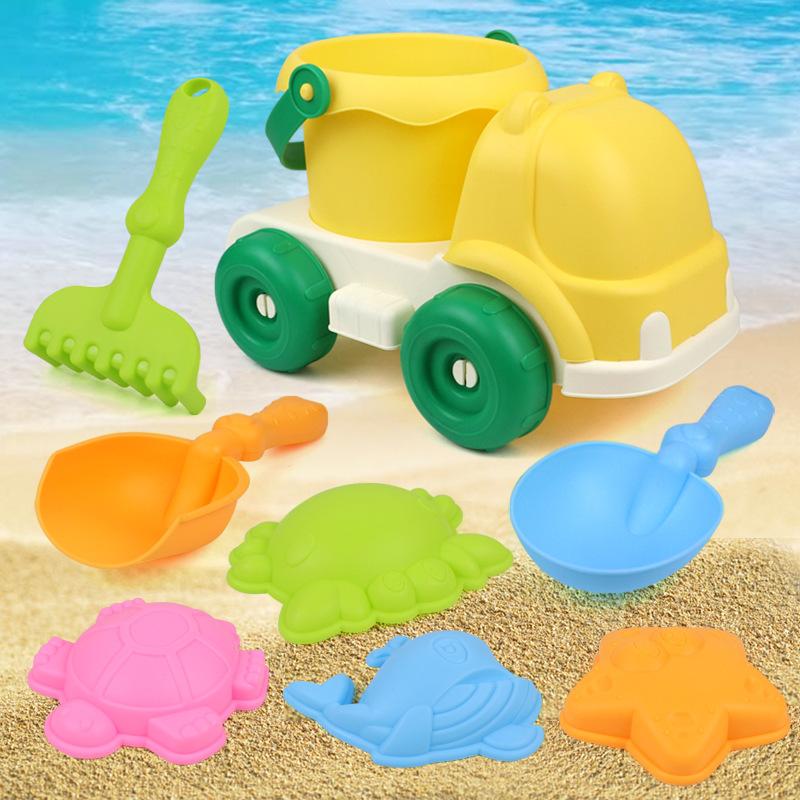 Children's Beach Toy Car, Baby Indoor Swimming Sand Digging Tools, Sand Playing Suit, Shovel Bucket