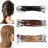 10 PCS Ponytail Holder Women's Elastic Hair Bands Hook With Gum Thick Curly Hair Fashion Black Apricot Brown Styling Tools
