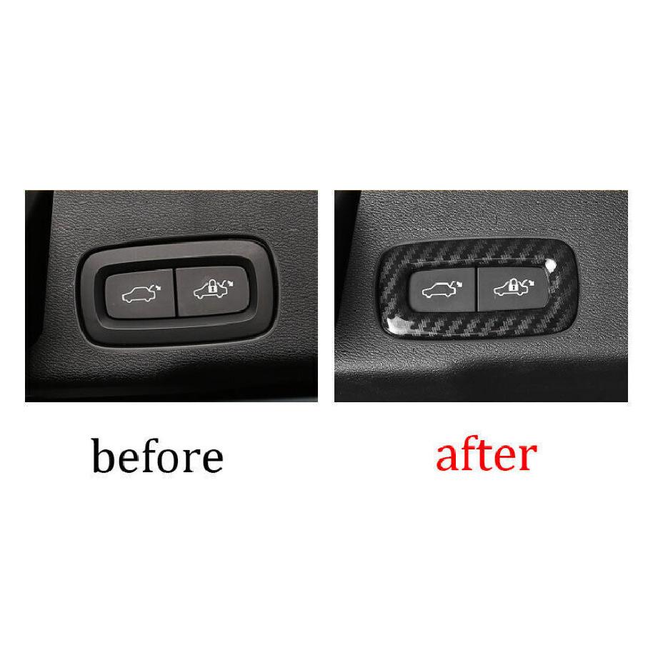 For Volvo S60 - ABS Carbon Fiber Tailgate Rear Door Switch Cover Trim