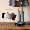 Princess Style Girls' Scrunch Socks with Frill Trim - Contrasting Color Mid-Calf Korean-Style Leg Warmers for Kids.