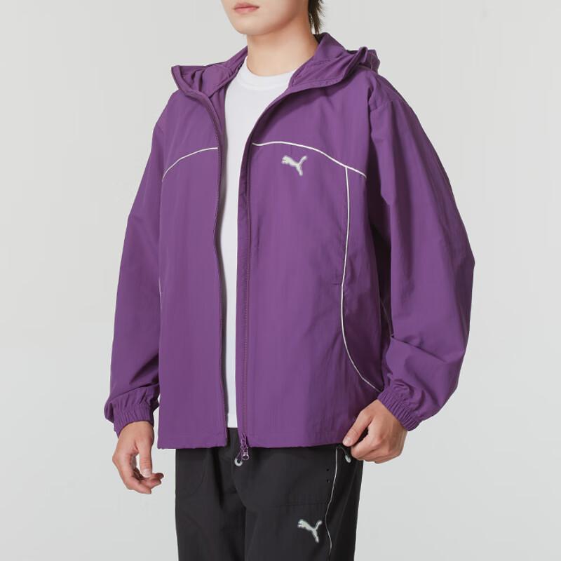 Puma Breathable Long Sleeve Running Training Jacket Men Jackets Purple 628484-89