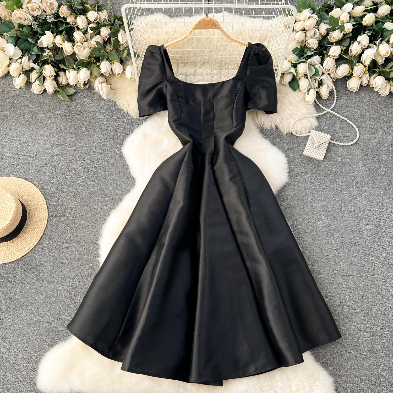 

Платье Harajpoo во французском придворном стиле, легкое роскошное трехмерное платье трапециевидной формы для банкета, темперамента, элегантное женское платье чёрный