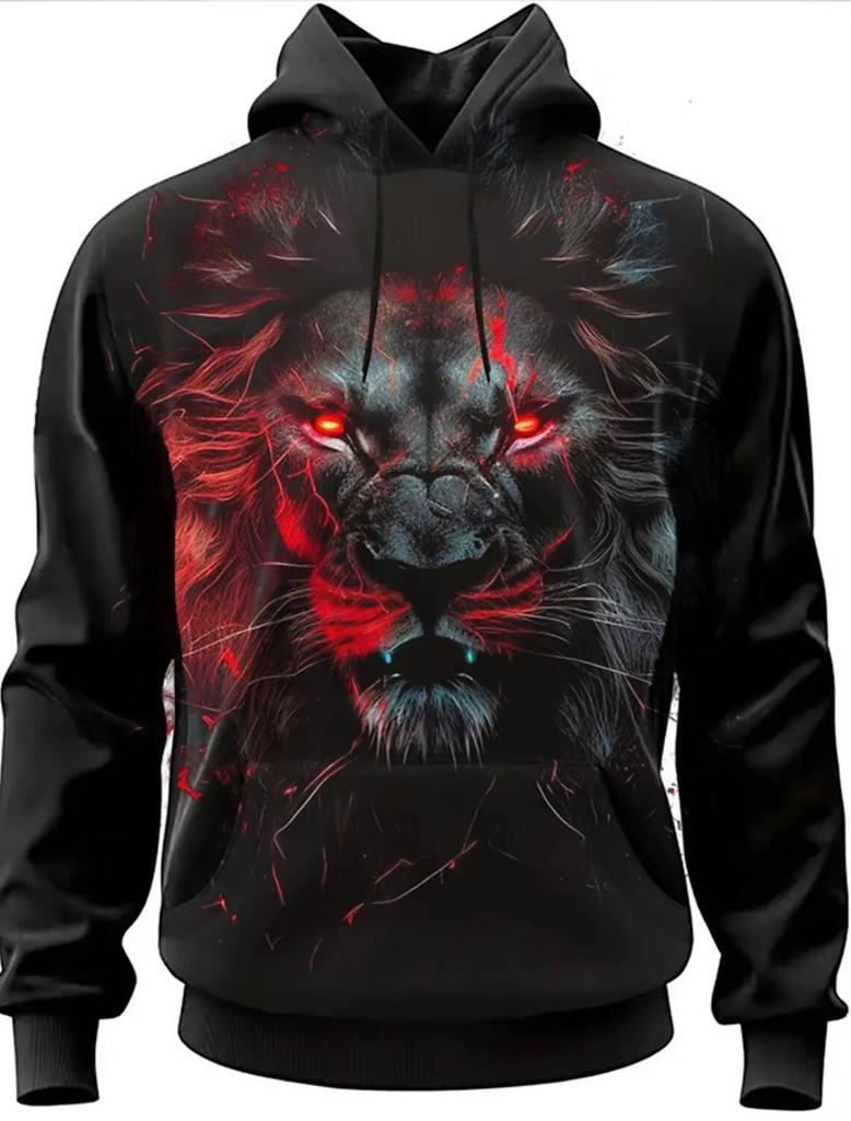 2025 Trendy 3D Animal Print Casual Hoodie - European & American Street Style