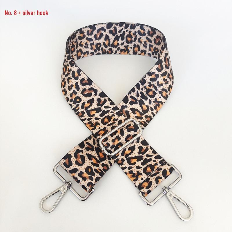 Colorful Leopard Print Adjustable Shoulder Strap - 5CM Wide, Single Shoulder, Crossbody.