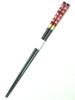 Aoba Chopsticks, Supreme Glass Bead Design, Kanade Black and Red, 23cm [248026] Dishwasher Safe, Made in Japan