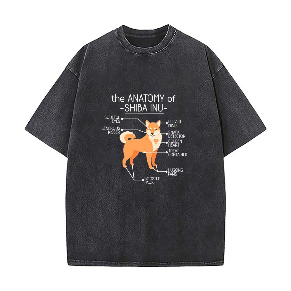 

Shiba Inu Anatomy Pet Info Art Mens Summer Tshirt Short Sleeve Loose Streetwear Short Sleeve Tops S