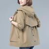 Giacca Elegante con Cappuccio Moda Primavera Donna Autunno Femminile Nuovo Cuciture Largo Corto Top con Cerniera Cappotto Coreano Signora