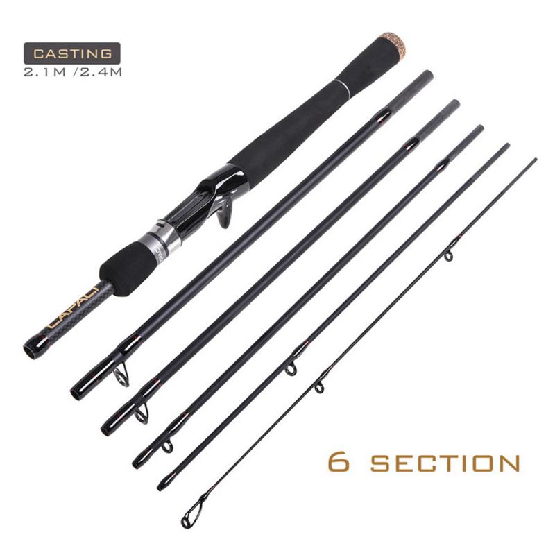 Fishing Pole Carbon Fiber Spinning/Casting Fishing Rod 6-7Sections Fishing Rods for River Lake Reservoir Pond Stream