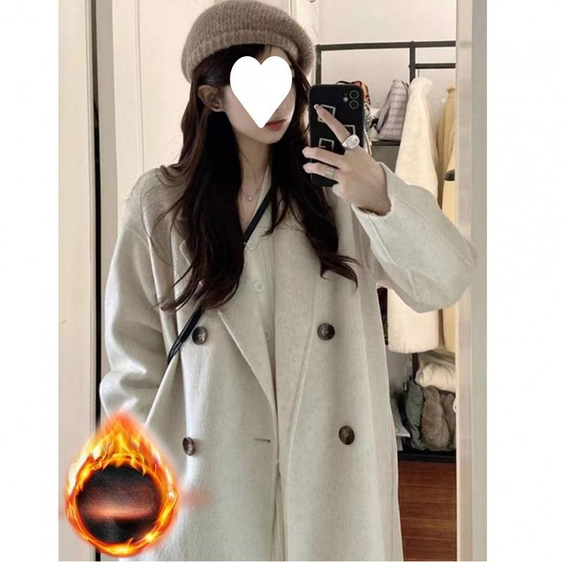 Woolen Coat Women's New Autumn and Winter Korean Version of The Short Long Woolen Coat Thickened.