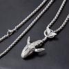RUI RUI YU Charm Blue Whale Jumping Pendant Necklace Fashionable Men and Women Simple Necklace Sweater Chain Accessories Jewelry