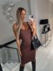 2023 European and American Autumn Fashion Set: Ribbed Long-Sleeved Top + Camisole Dress for Women