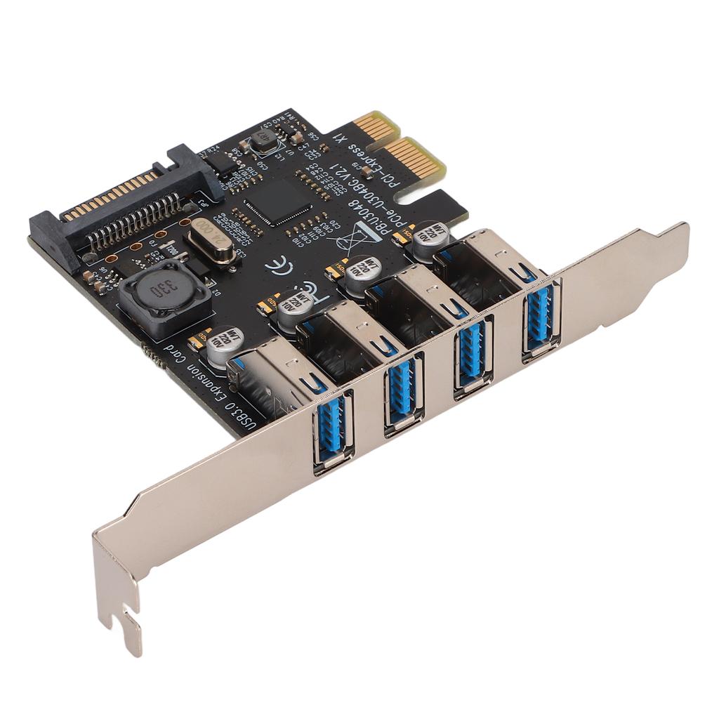 PCI E To USB 3.0 Expansion Card 5GB Transmission 4 Ports 15Pin Rear USB3.0 Expansion Card For