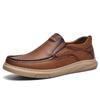 Men's Genuine Leather Slip-On Moccasins - Comfortable Casual Driving Shoes for Spring and Summer.