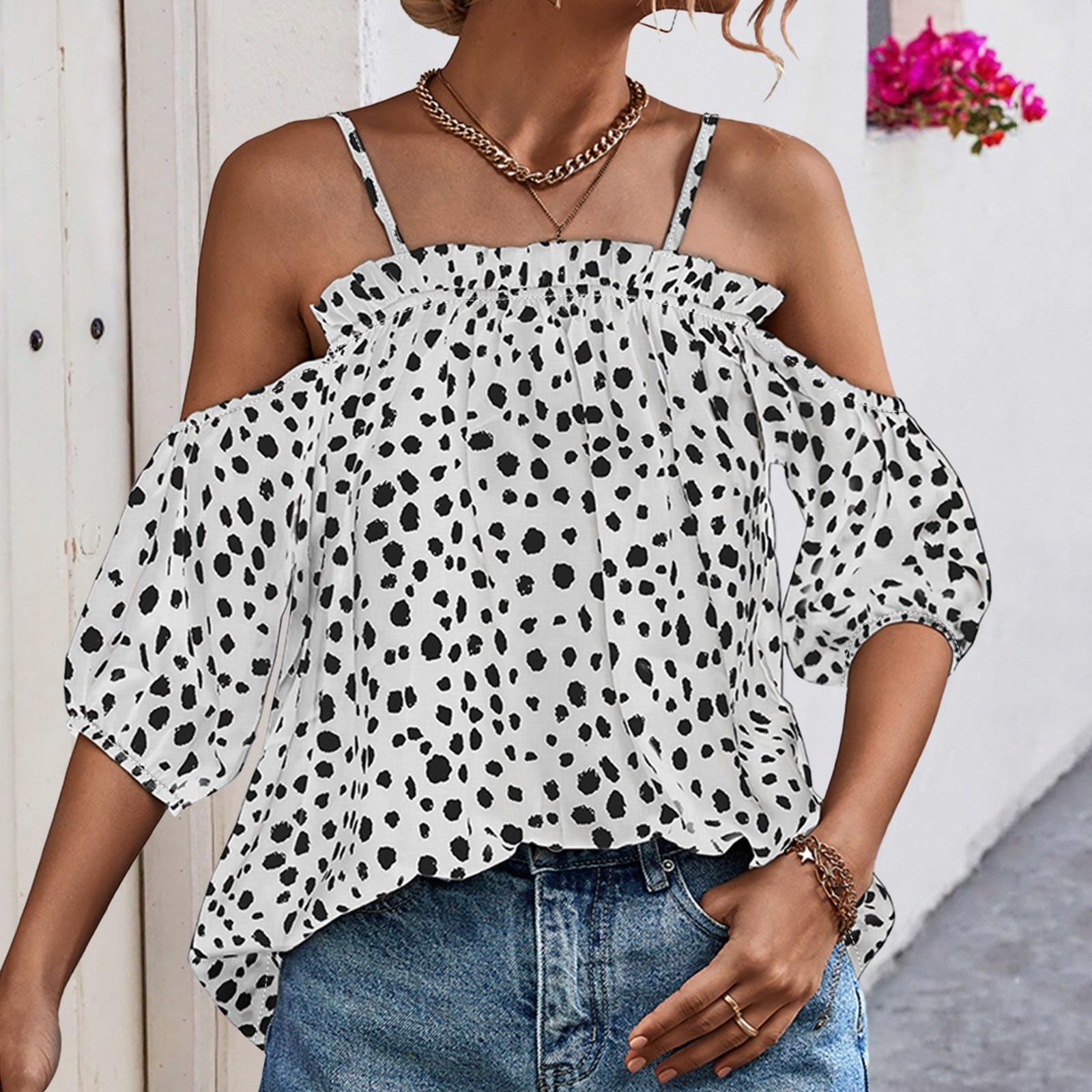 

Свободные повседневные топы без бретелек с одним шейным ремешком и рюшами на плече XL белый