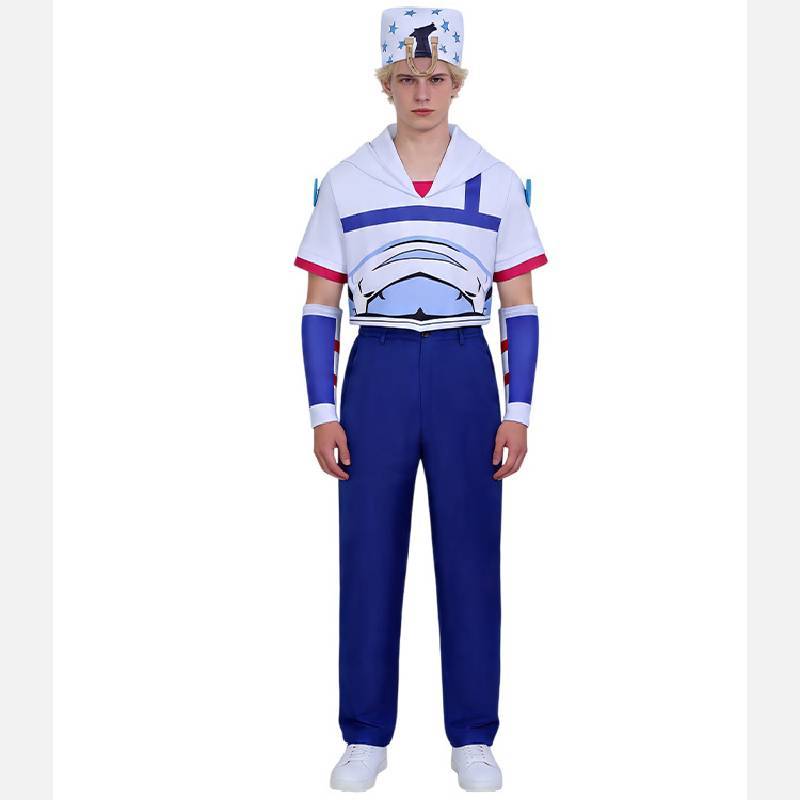 Jojos Bizarre Adventure Jonathan Joestar Cosplay Costume With Printed Fabric For Halloween Party