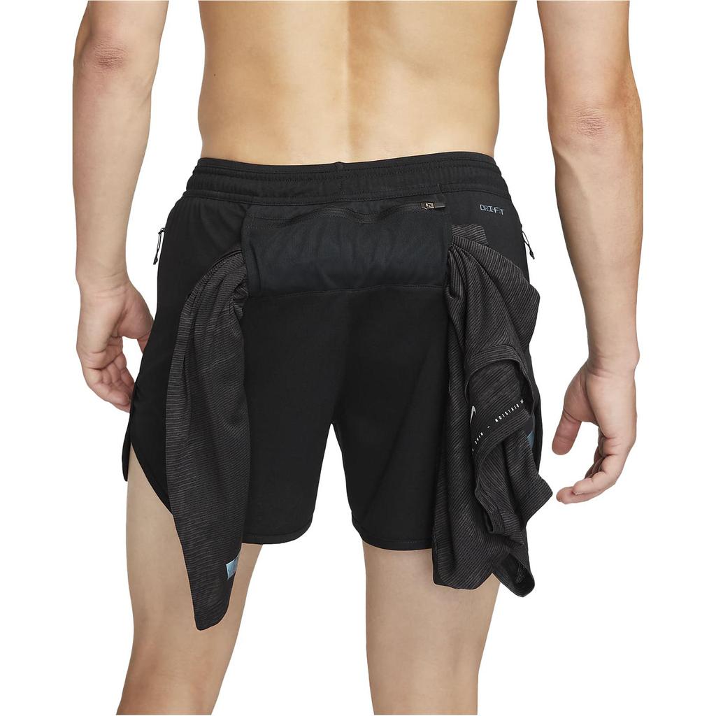 Nike Shorts Casuais Forrados de Secagem Rápida Dri-FIT Stride Running Division Masculino parte inferior Preto FB6871-010