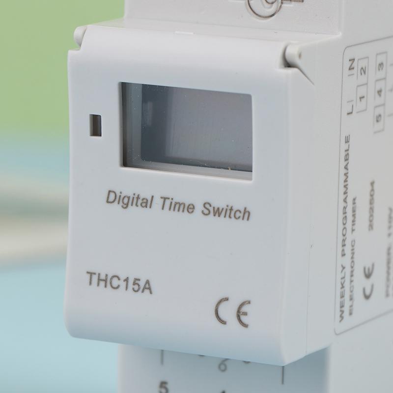1Pc Electronic Weekly 7 Days Programmable Digital Timer Switch Relay Control 110V 8A 10A 16A Din Rail Thc15A