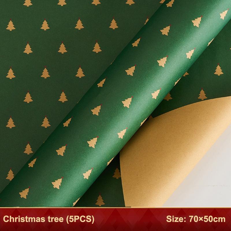 5 Blatt 70*50Cm Weihnachtspapier Niedlicher Hirsch Weihnachtsmannkraft Geschenkverpackungspapier Für Geschenke Handgemachte Geschenke Verpackung