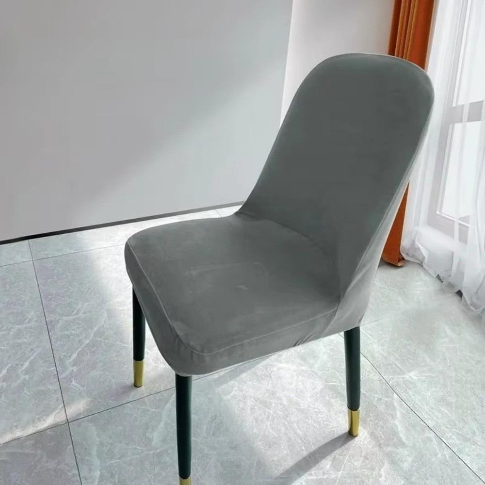 New Velvet Chair Slipcovers Solid Color Universal Seat Case Washable Adjustable Elastic Stool Covers Dining Room