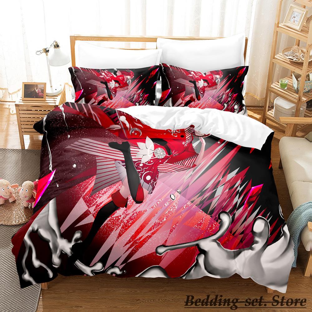 2023 Houseki No Kuni Bedding Set Cartoon Anime three-piece Set Adult Kid Bedroom Duvetcover Sets 3D Kawaii Girls Duvet Cover
