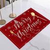 Christmas Red Linen Placemat Table Coffee Mat Spiral Tree Candy Cane Snowflake Stocking Let It Snow Merry Xmas Decor Kitchen