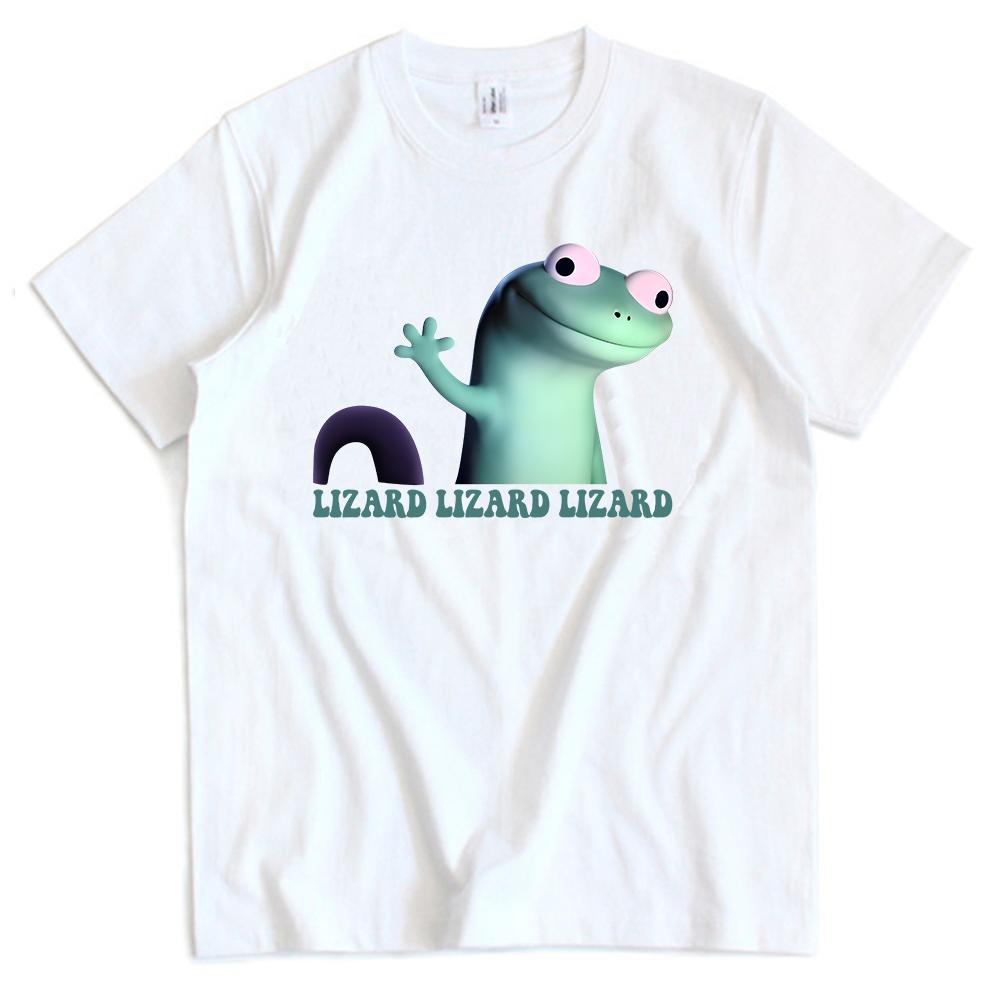 Women Tees Lizard Meme Funny Graphic T-shirt Casual Short Sleeve Cotton Tshirts Unisex Streetwear Cartoon Printing T Shirt
