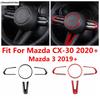 Steering Wheel Button Decoration Cover Kit Trim For Mazda 3  - 2025  / CX-30  - 2025  ABS Red / Carbon Fiber Accessories