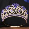 DIEZI 10 Colors Luxury AB Crystal Opal Big Tiara Crown For Women Girls Party Baroque Elegant Rhinestone Crown Hair Dress Jewelry