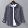 Herren Leinen Langarmhemd Leicht, Atmungsaktiv, Vintage-inspiriertes Business Casual Hemd für Frühling Sommer Mode